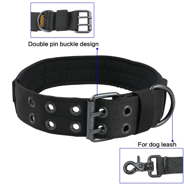 Tactical Dog Collar Adjustable For Leash Use