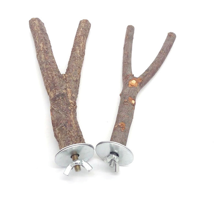 Natural Pet Parrot Raw Wood Fork