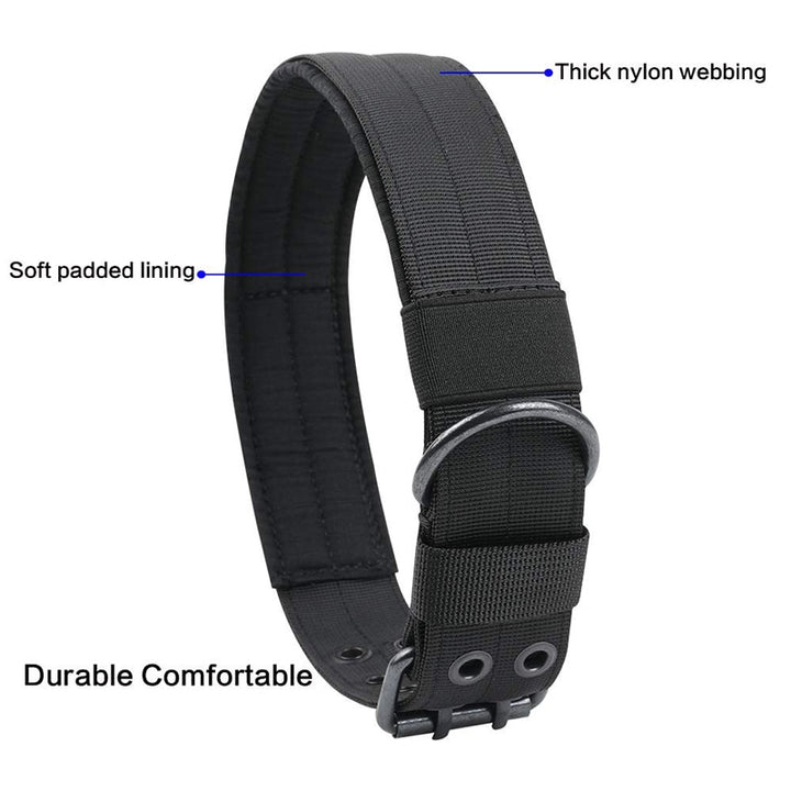 Tactical Dog Collar Adjustable For Leash Use