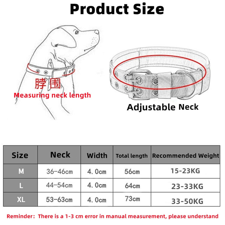 Tactical Dog Collar Adjustable For Leash Use