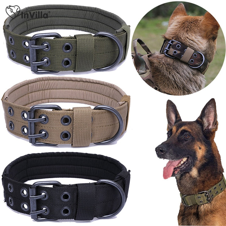 Tactical Dog Collar Adjustable For Leash Use